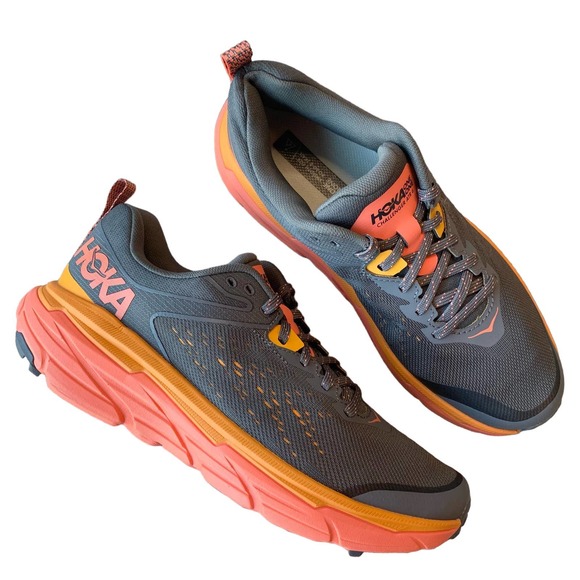 Hoka Shoes - HOKA ONE Challenger ATR 6 Castlerock Camellia Trail Running Sneaker Womens 9B
